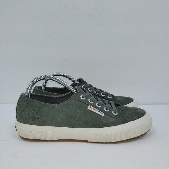 Superga Low Top Unisex Green Suede Leather Shoes S00FUW0 US Men's 6 Wo's 7.5 - Picture 1 of 8